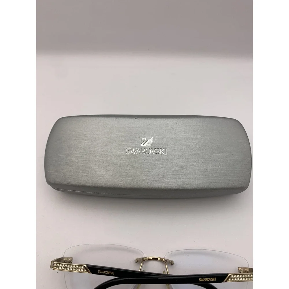 Swarovski Eyeglasses DARA SW 5089 56-14-135 Gold Black Rimless w/Case Frame Only